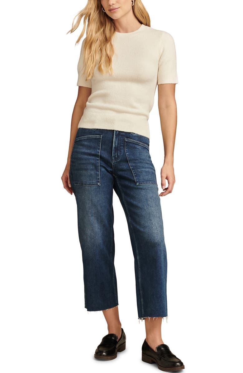 Lucky Brand Lucky Legend Patch Pocket Crop Wide Leg Jeans, Alternate, color, 