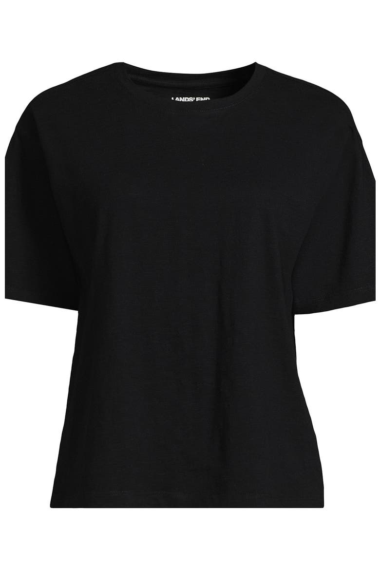 Short Sleeve Slub Jersey Cutwork T-Shirt, Alternate, color, Black