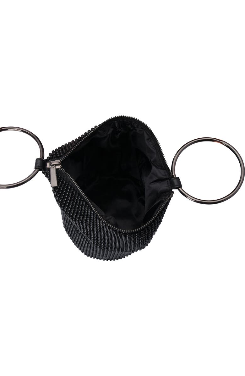 Olga Berg Bianca Mesh Bucket Bag, Alternate, color, Black