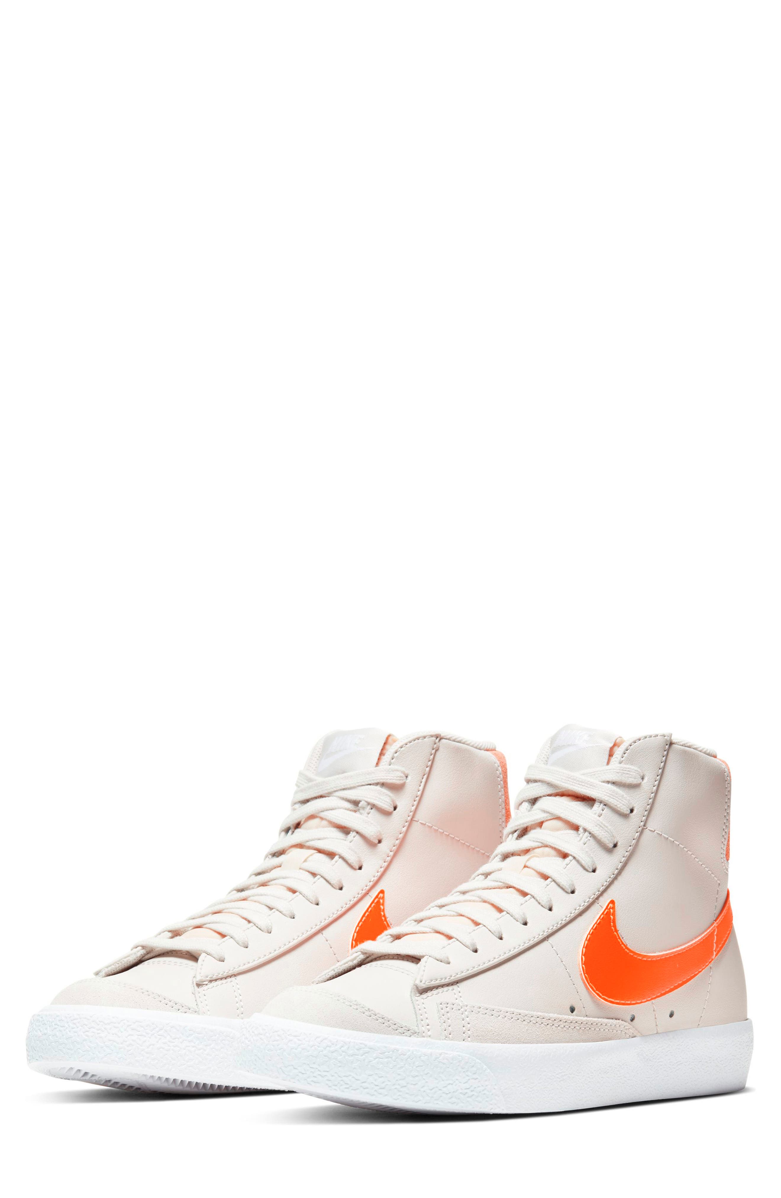 Blazer Mid '77 High Top Sneaker, Main, color, LIGHT BONE/ ORANGE/ ORANGE