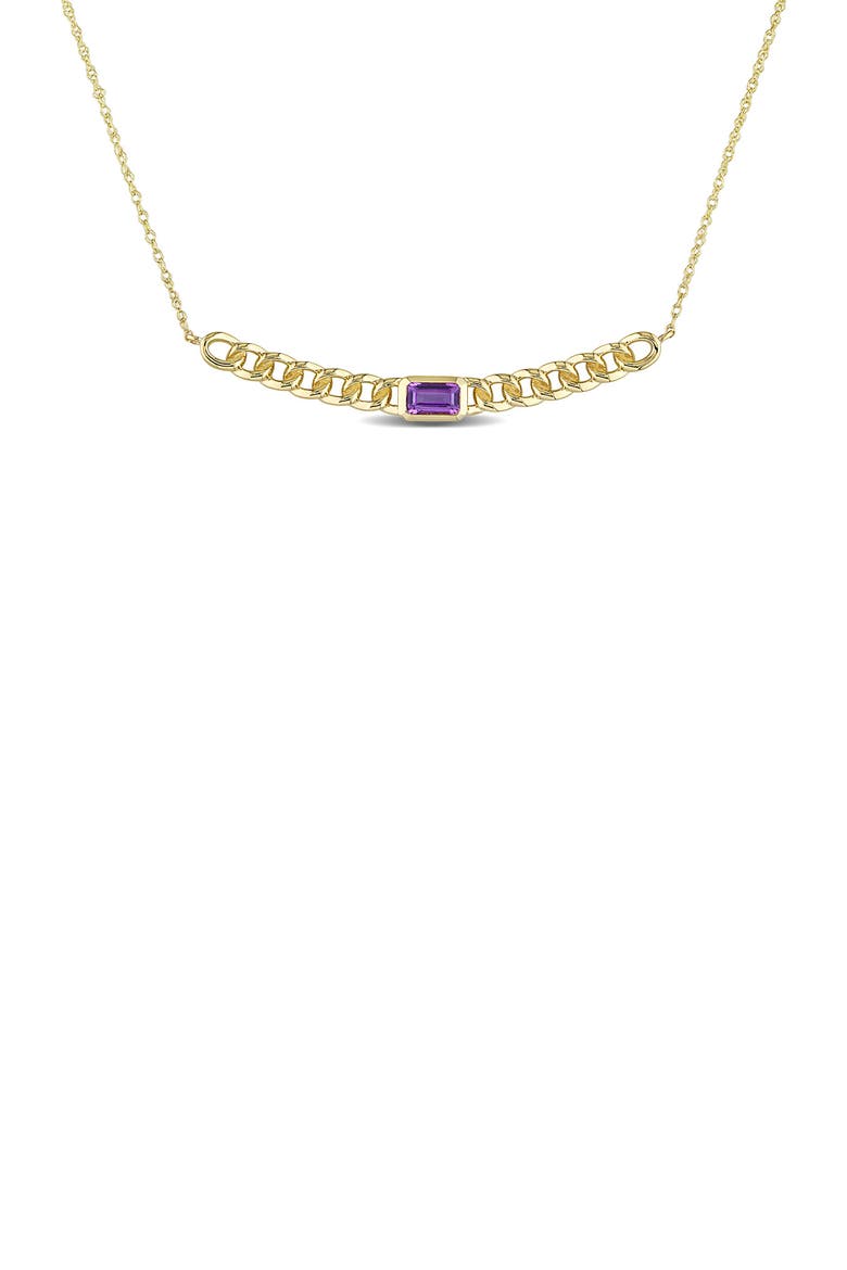 10K Gold Link with Amethyst Necklace, Main, color, PURPLE