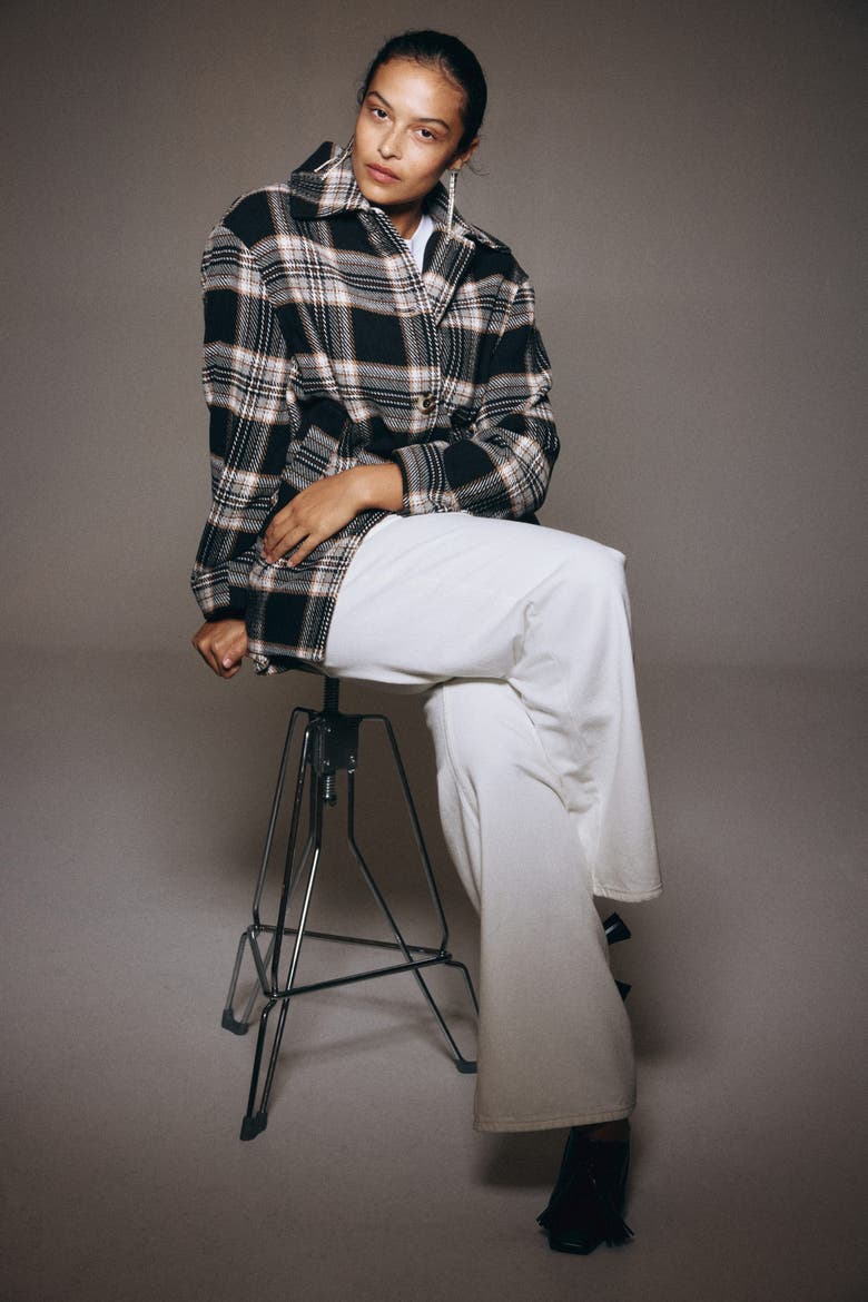 Oversized Coat, Alternate, color, Black/plaid
