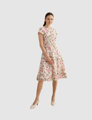 HOBBS LONDON Tia Embroidered Floral Midi Dress
