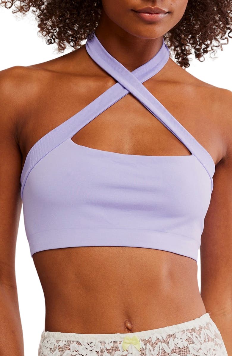 Free People Margo Seamless Halter Bralette, Alternate, color, Lavender
