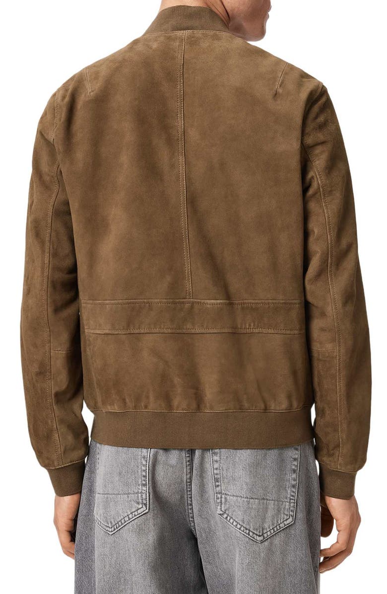AllSaints Morten Suede Bomber Jacket, Alternate, color, Karoo Brown