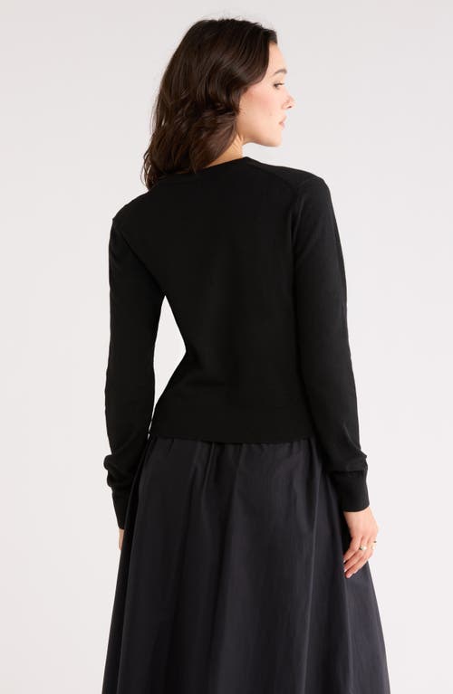 Nordstrom Rack Crewneck Crop Cardigan In Black