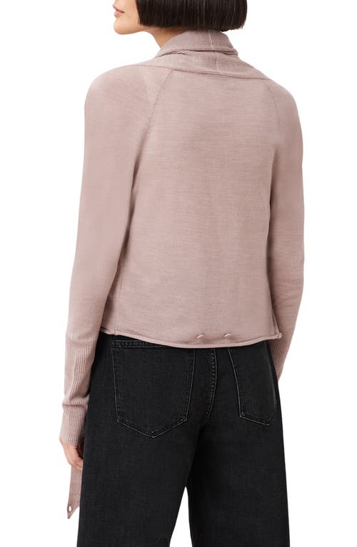 Allsaints Wasson Pirate Wrap Merino Wool Cardigan In Pink