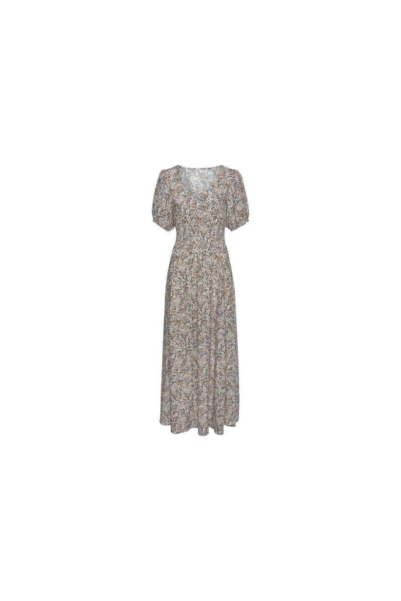 Floral Print Maxi Dress, Alternate, color, Grey Multi