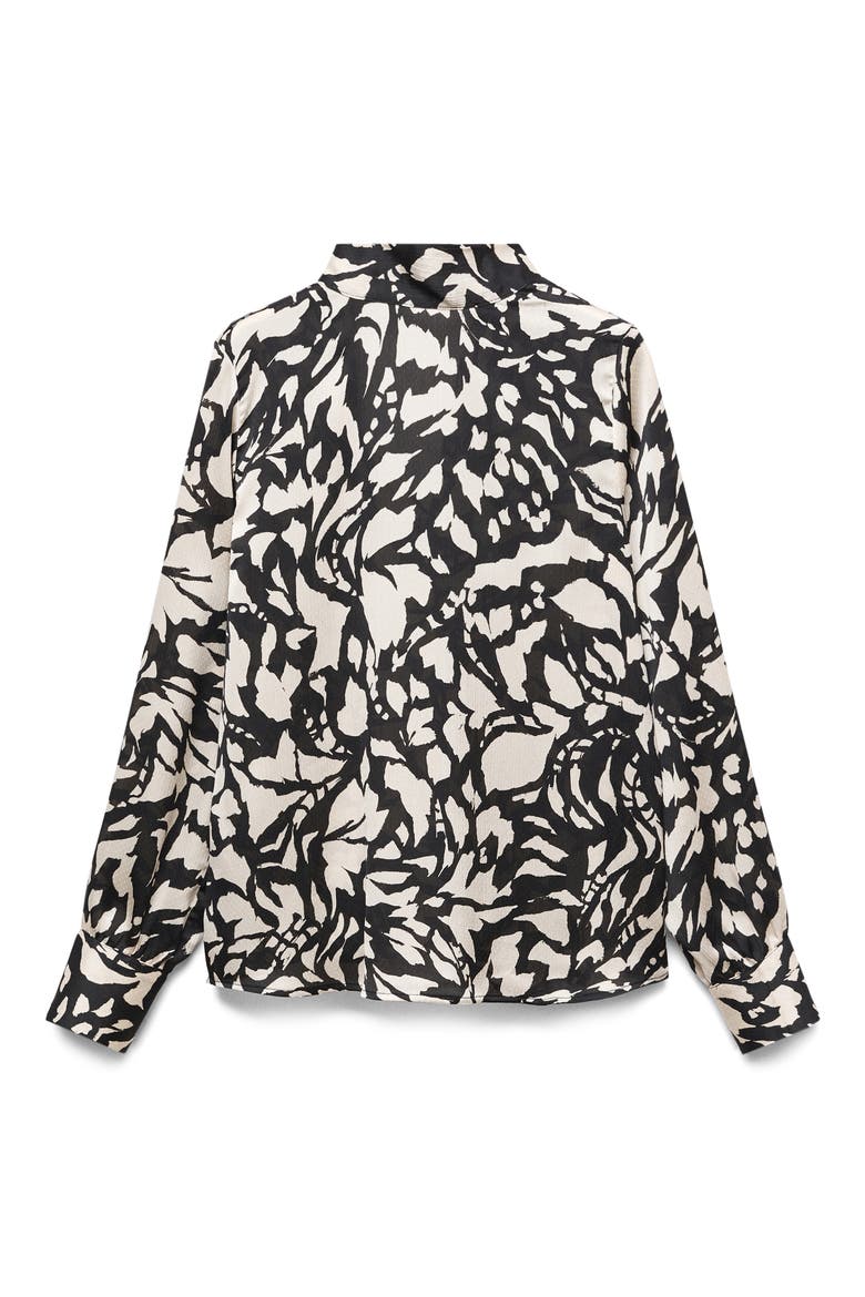 Print Mock Neck Top, Alternate, color, BLACK