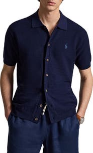 Polo Ralph Lauren Short Sleeve Cotton Herringbone Full Button Cardigan