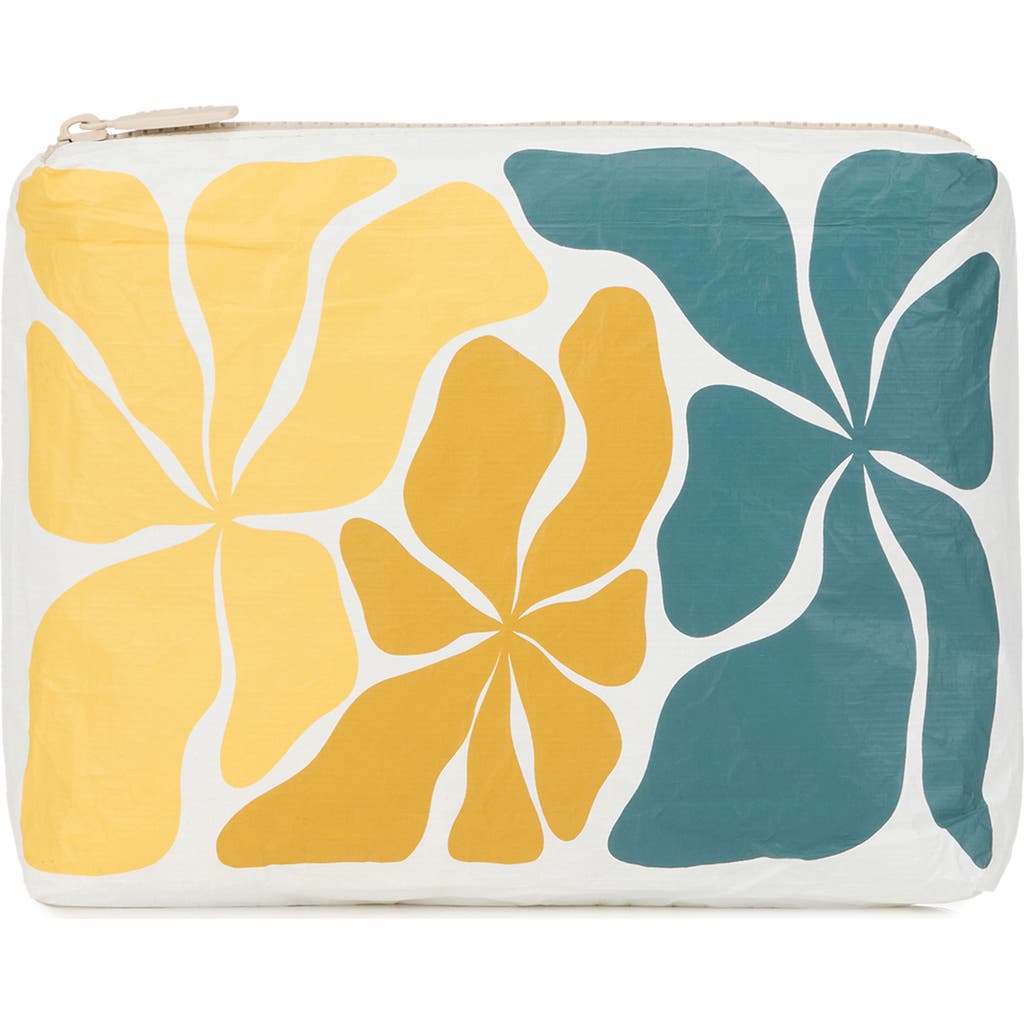 Aloha Collection Small Wavy Water Resistant Tyvek® Zip Pouch In White
