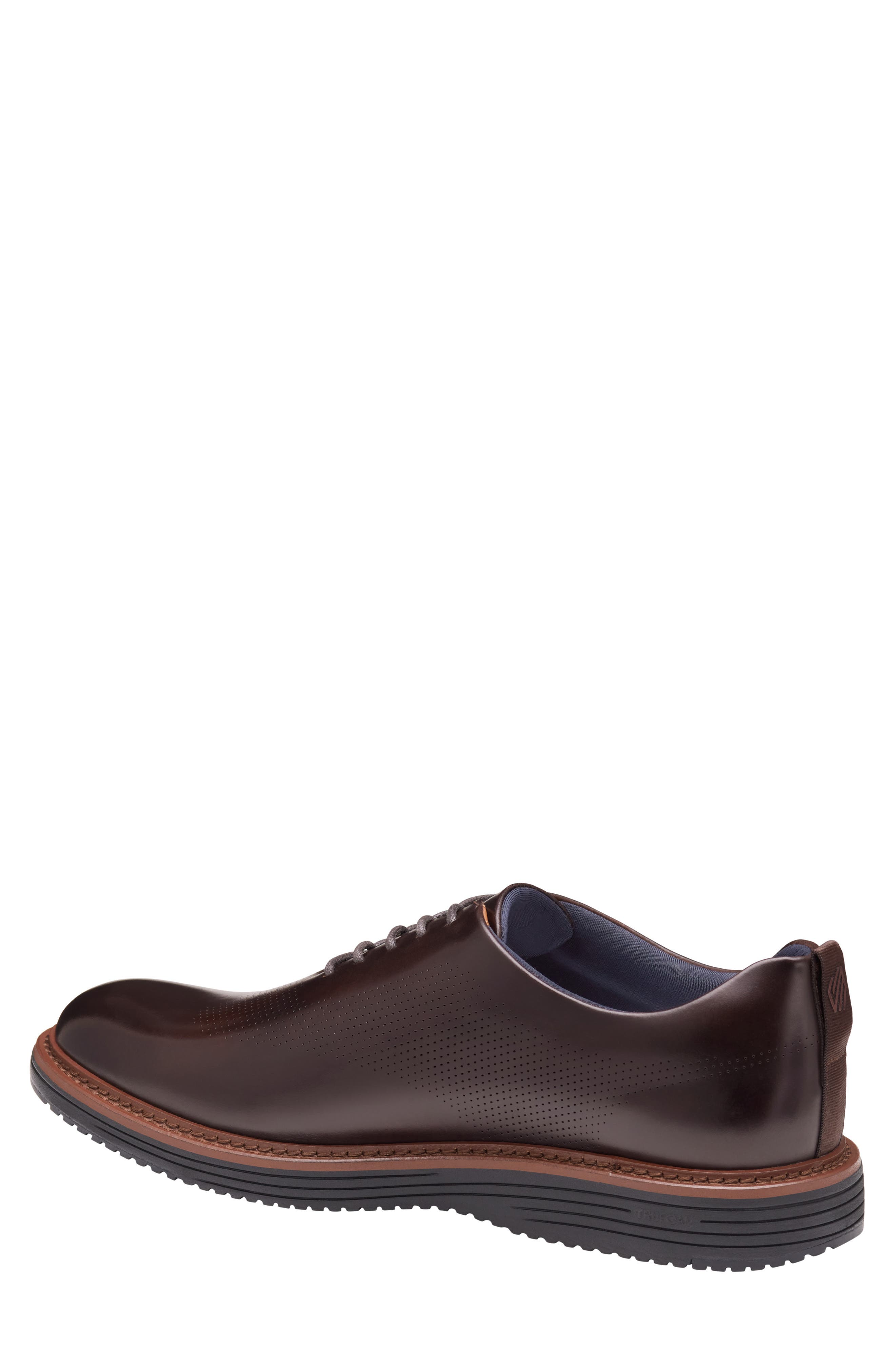Johnston & Murphy Upton Perforated Plain Toe Oxford, Alternate, color, Mahogany Full Grain