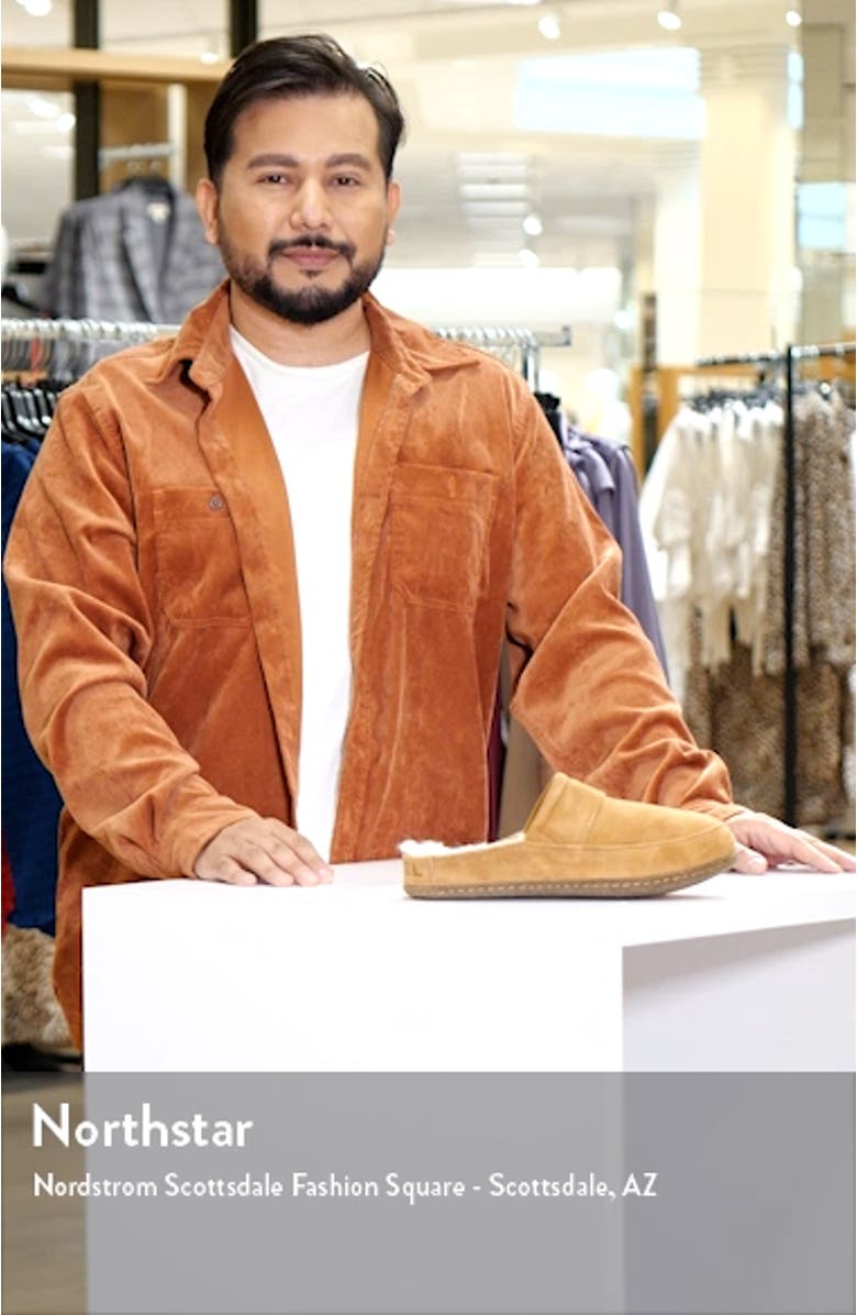 Falcon Ridge II Faux Fur Lined Scuff Slipper, sales video thumbnail