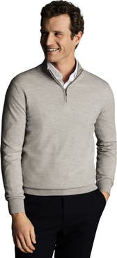 Charles Tyrwhitt Pure Merino Zip Neck Sweater