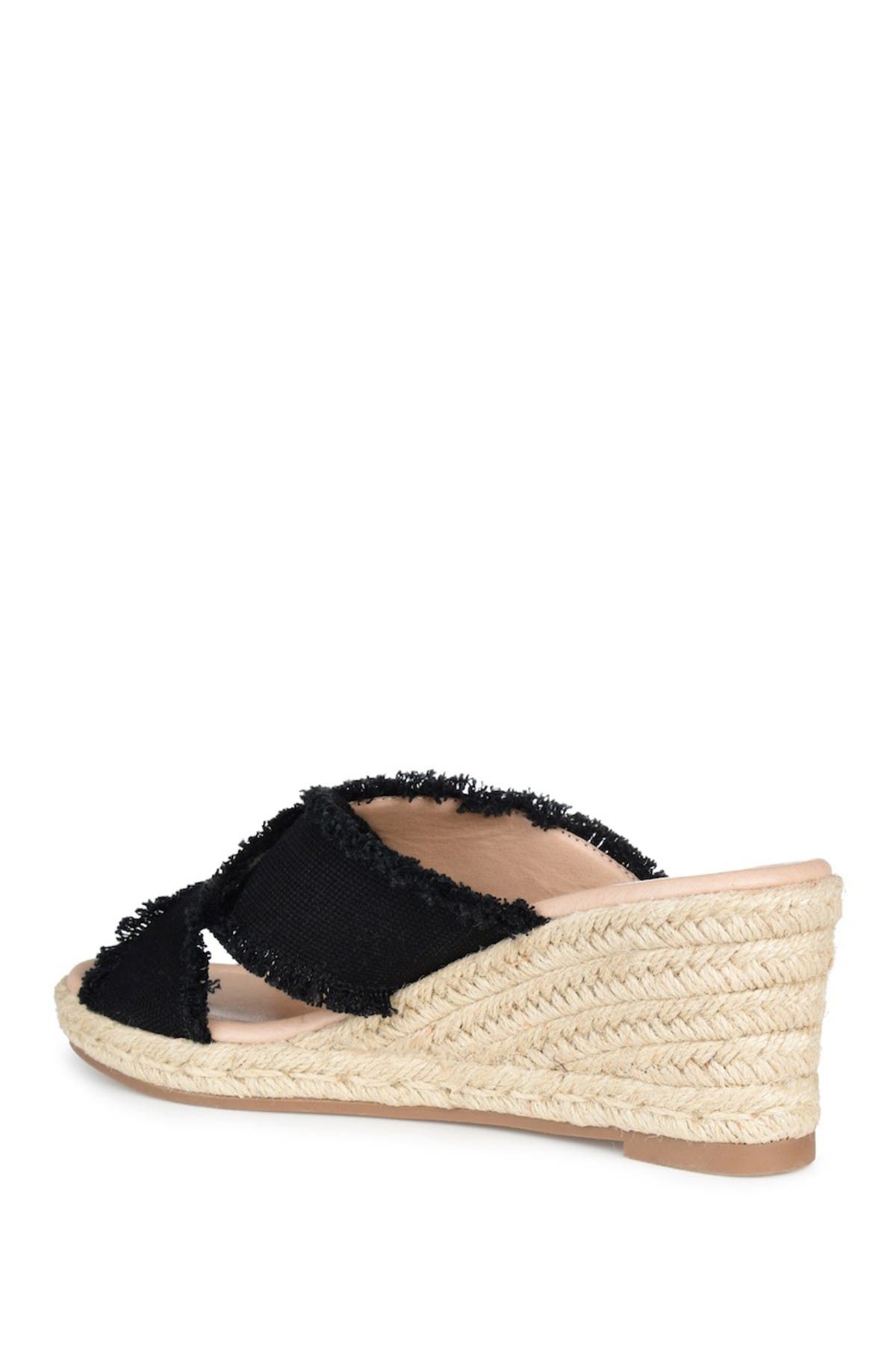 Journee Collection JOURNEE Shanni Slip-On Espadrille Wedge Sandal, Alternate, color, Black