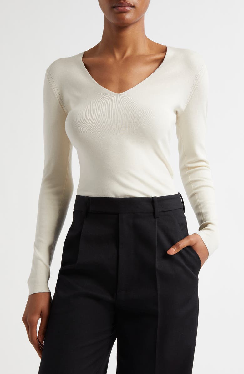 Reiss Atelier Maeve Silk Blend V-Neck Sweater, Main, color, 