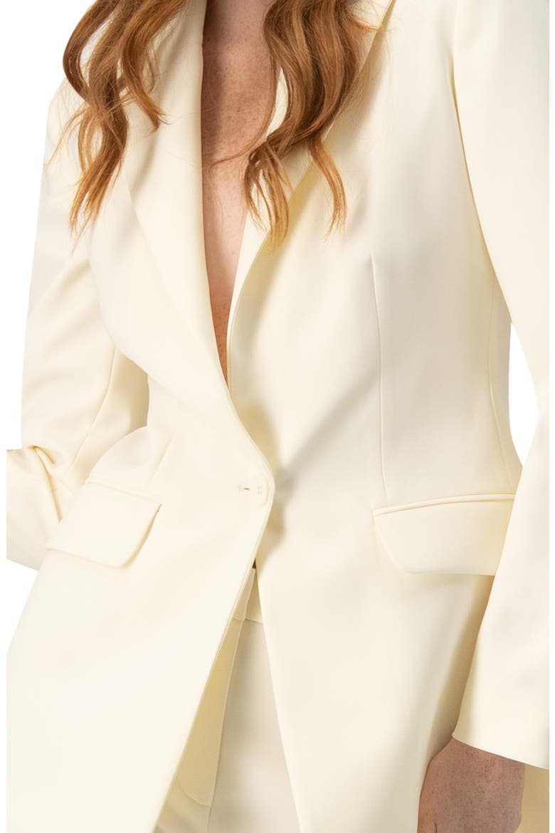 Single-Button Solid Blazer, Alternate, color, Natural