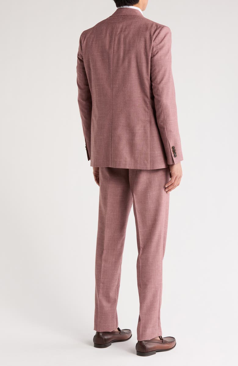Ted Baker London Karl Slim Fit Coral Crosshatch Wool Blend Suit, Alternate, color, Coral