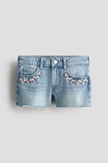H&M Embroidery-detail Denim Shorts