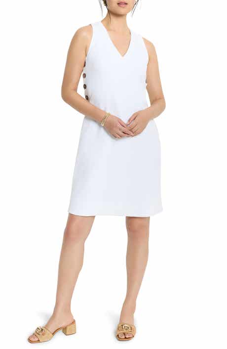 NIC+ZOE Sleeveless Side Button A-line Dress