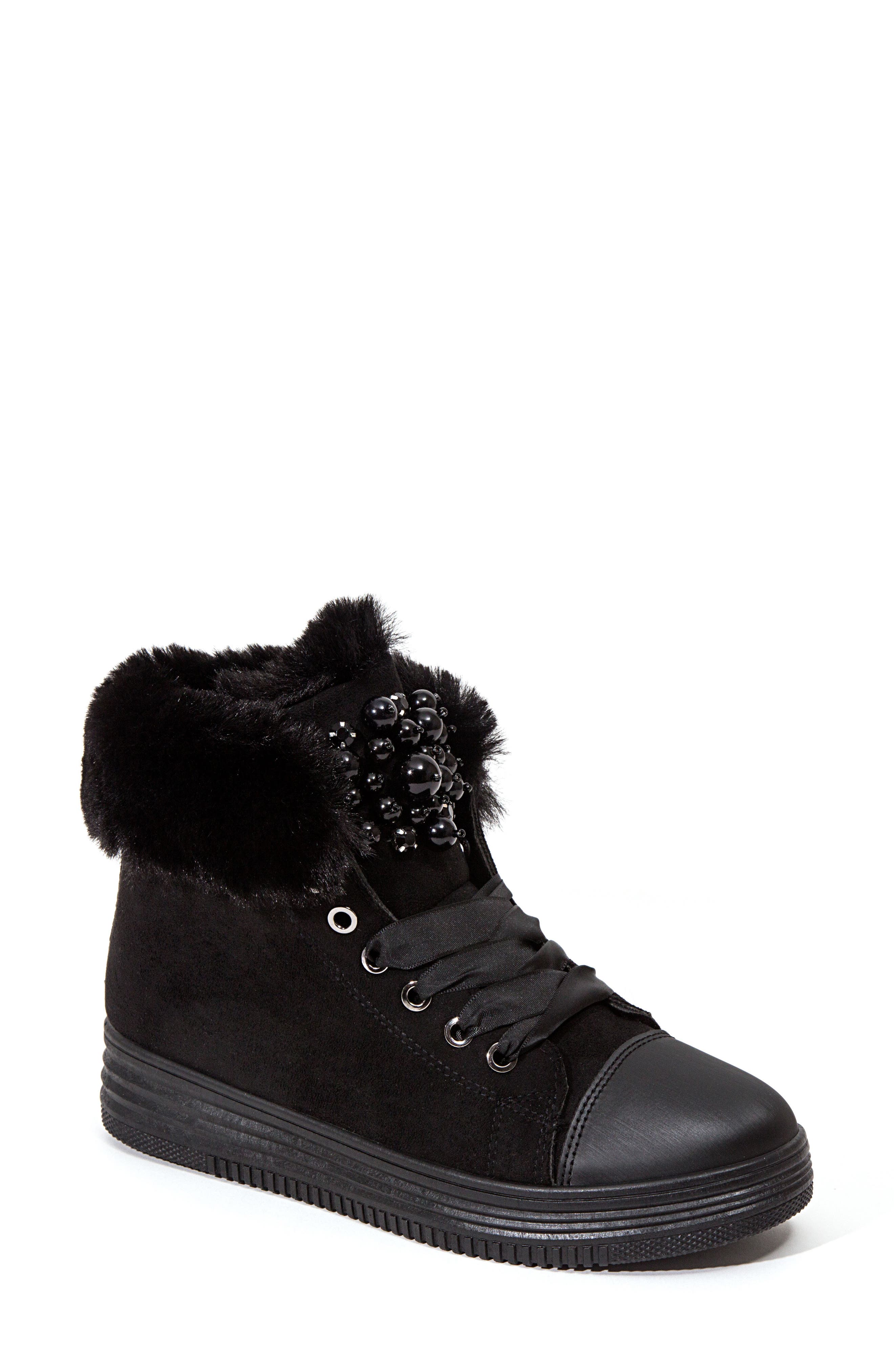 NINETY UNION Warm Faux Fur Lined Sneaker Boot