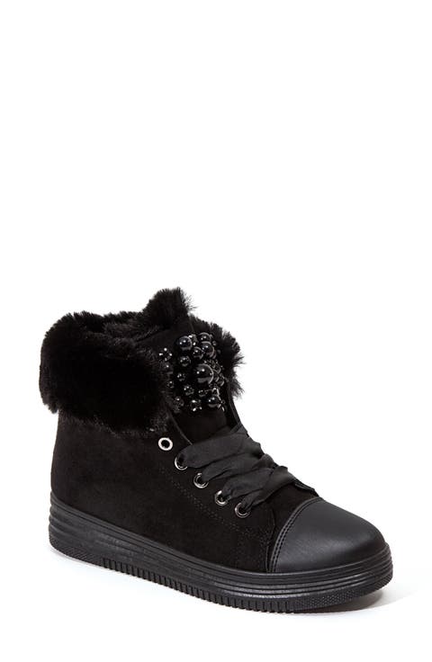 Warm Faux Fur Lined Sneaker Boot (Women)