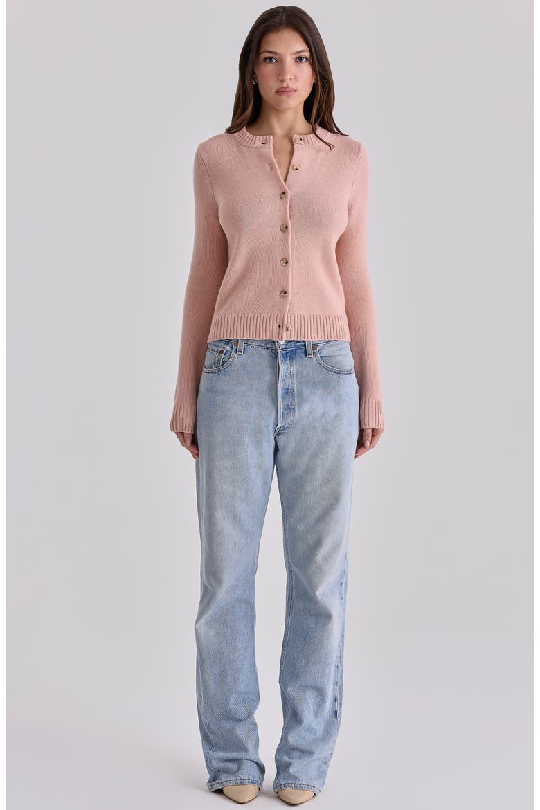 Signature Peach Merino Wool Blend Cardigan, Alternate, color, PEACH