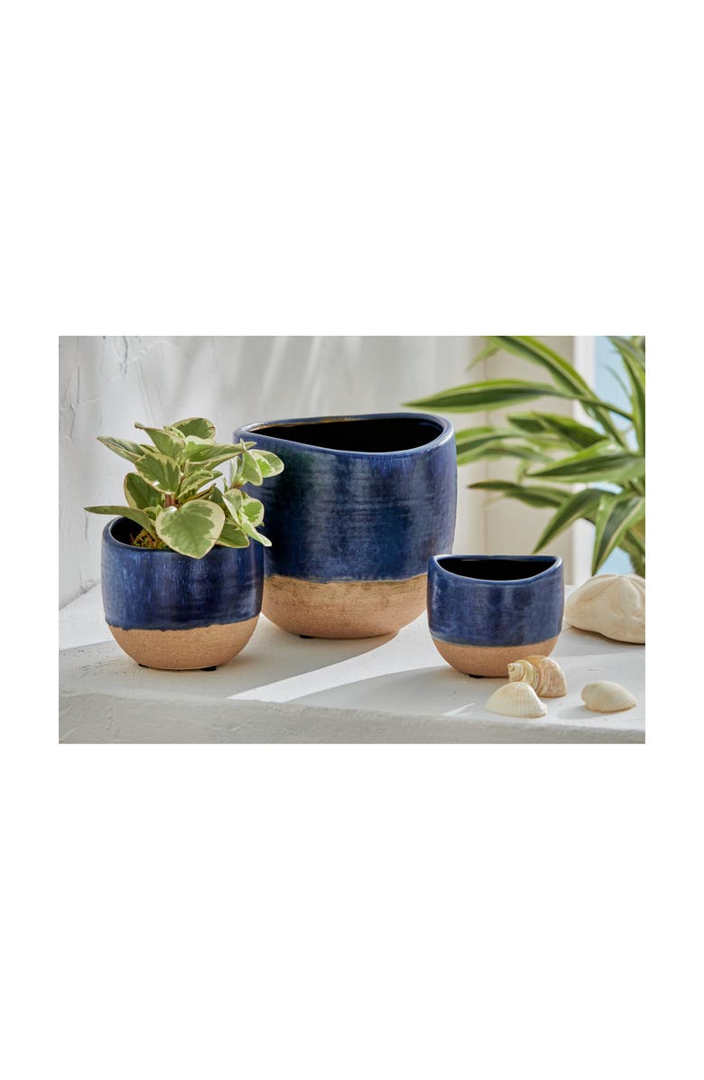 tag Basin Reactive Blue Glaze Stoneware Planter Small, Alternate, color, Blue