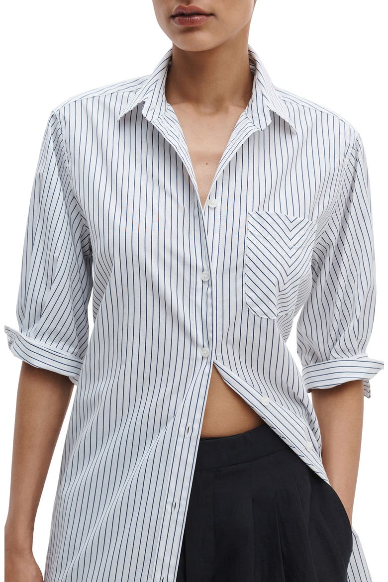 Lucia Stripe Mini Shirtdress, Alternate, color, NVYSTRIPE