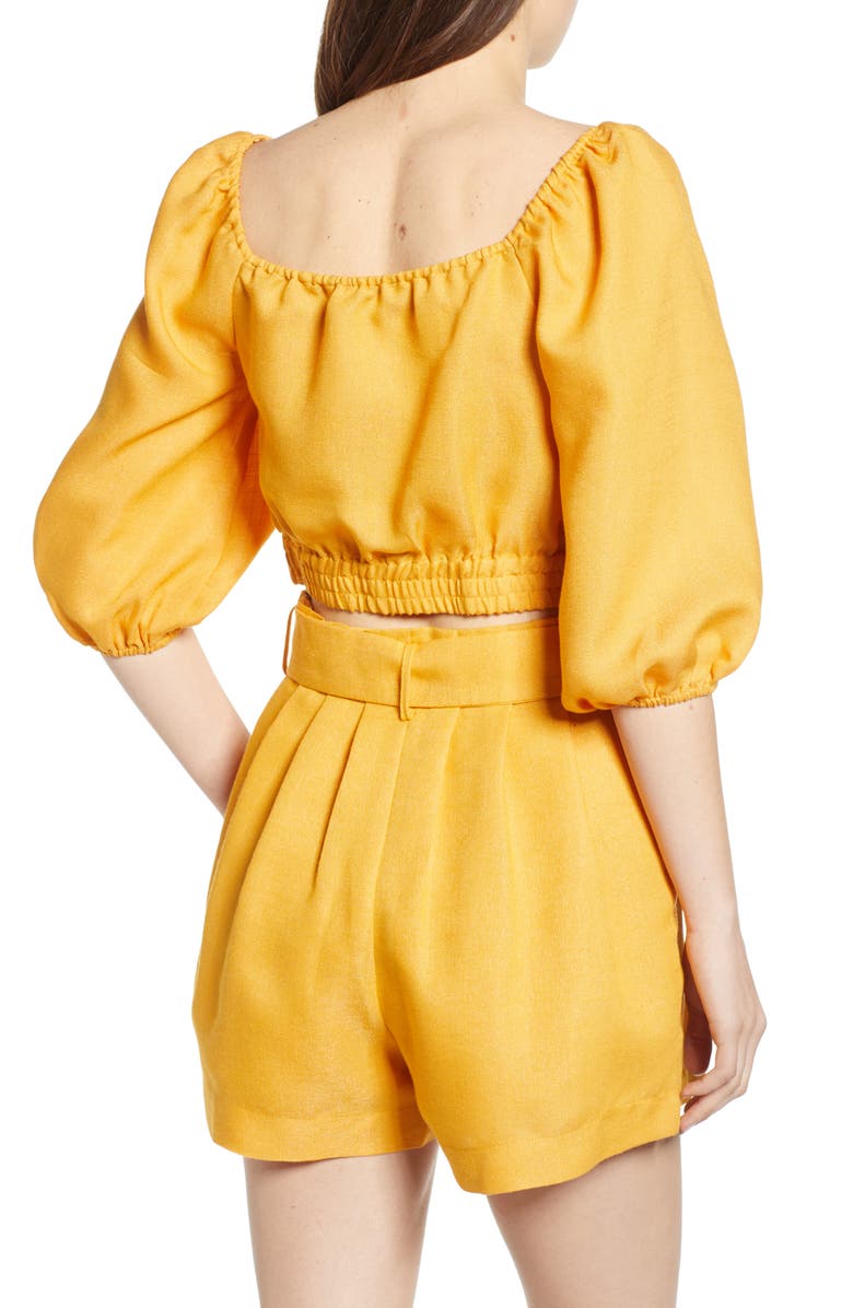 MOON RIVER Tie Front Crop Top, Alternate, color, 