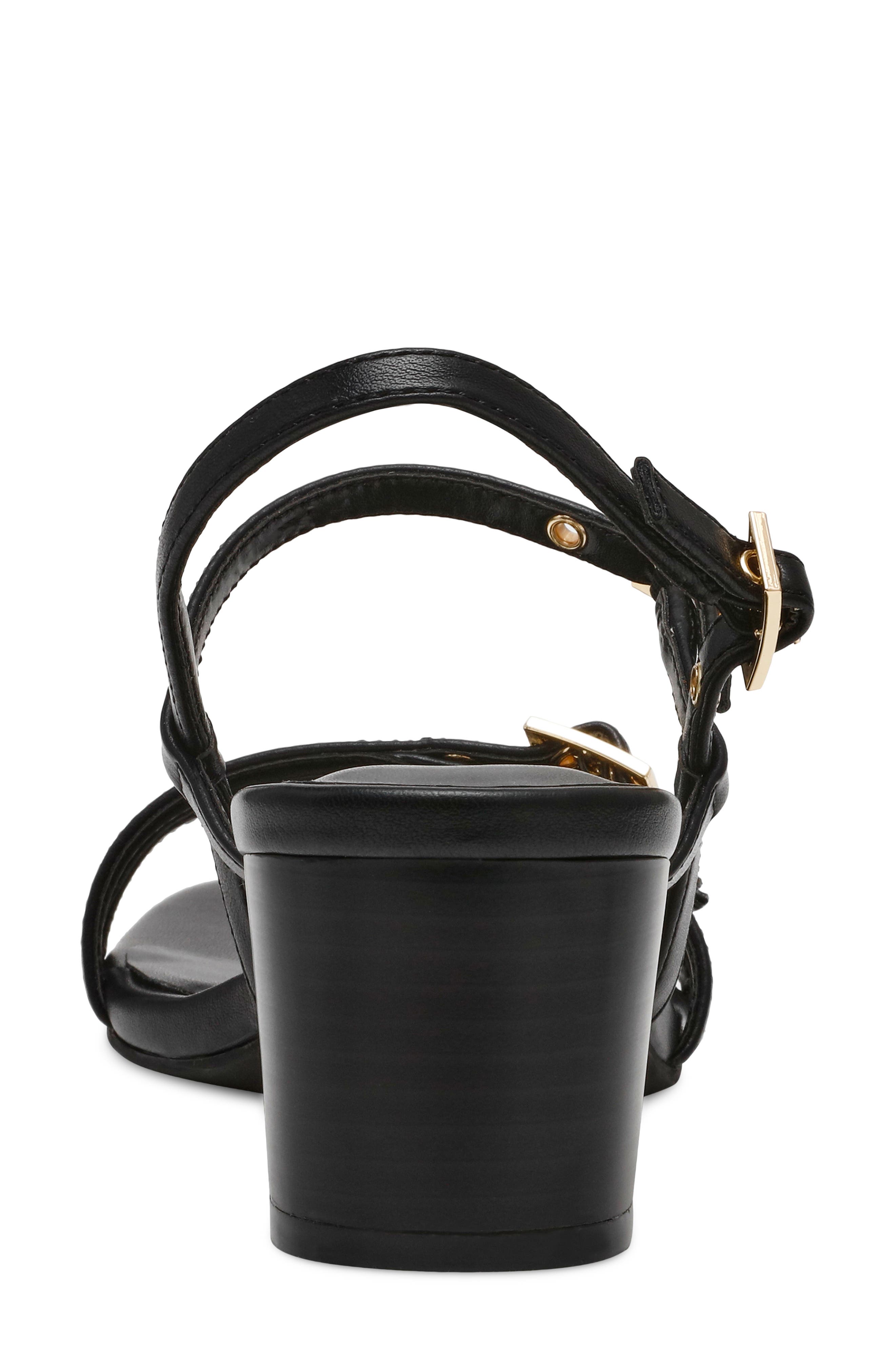 Anne Klein Mackenzie Strappy Sandal, Alternate, color, Black Smooth