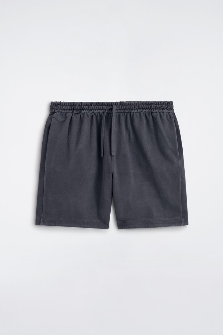 Garment-washed Cotton-jersey Shorts, Alternate, color, CHARCOAL