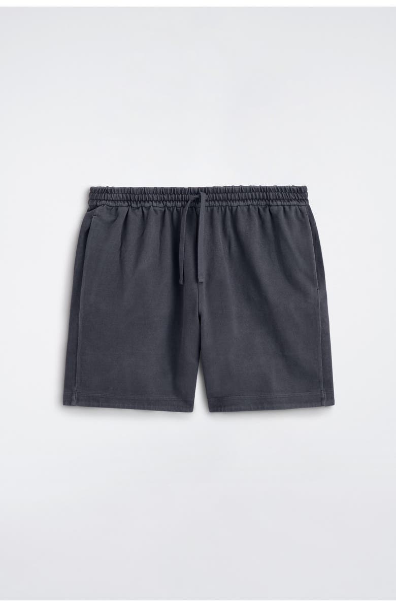 COS Garment-washed Cotton-jersey Shorts, Alternate, color, Charcoal