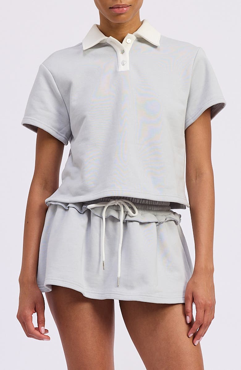 JACQUIE THE LABEL Rosalie Polo Shirt, Main, color, Light Blue White