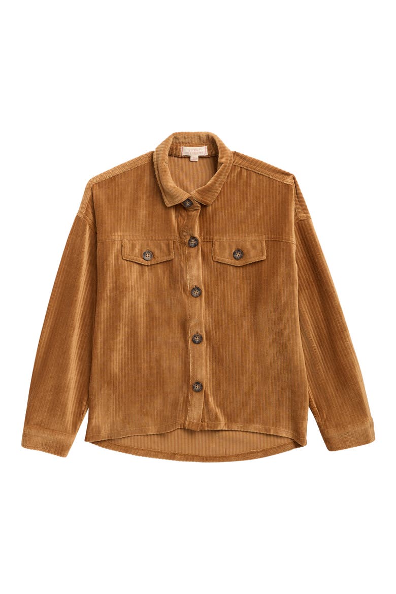 Kids' Corduroy Shirt Jacket, Main, color, DEEP TAN