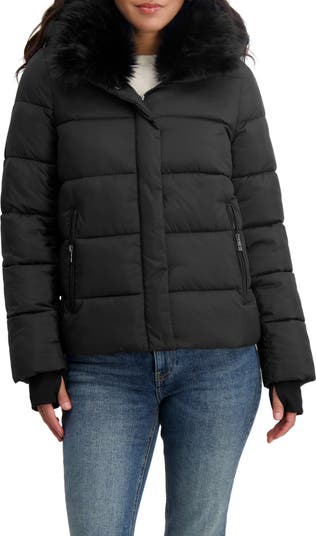 Vera Faux Fur Trim Hooded Puffer Coat