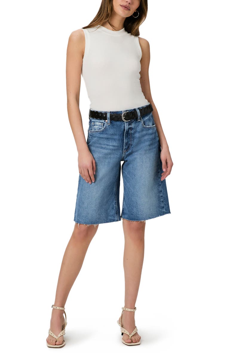 PAIGE Cadee Raw Hem Denim Bermuda Shorts, Alternate, color, Familia