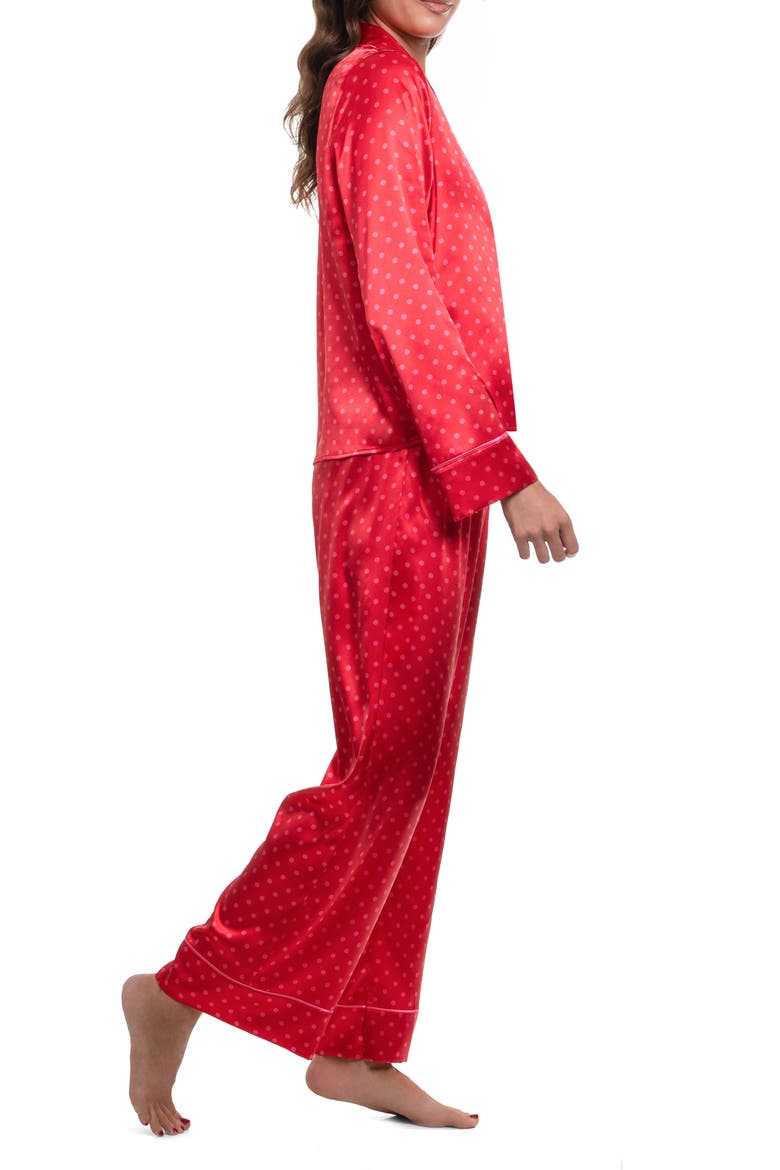 Cammie Satin Pajamas, Alternate, color, BRIGHT RED