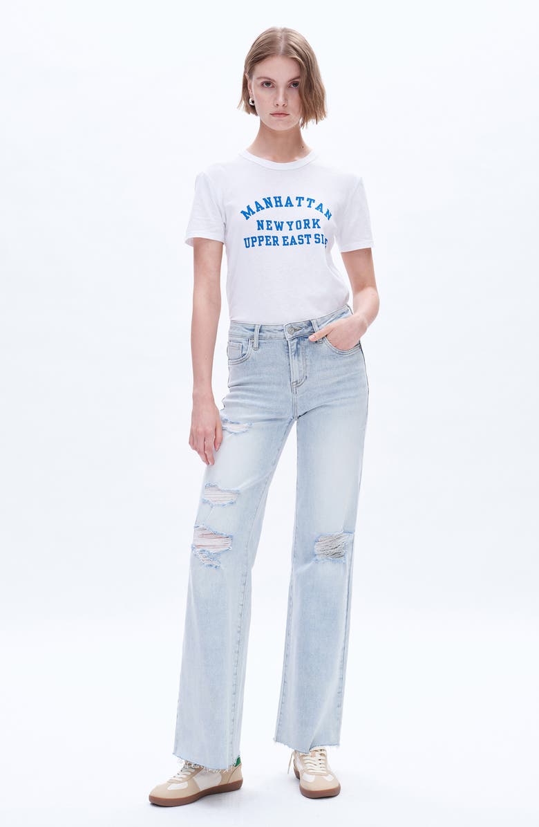 Bayeas High Waist Wide Straight Leg Jeans, Alternate, color, 