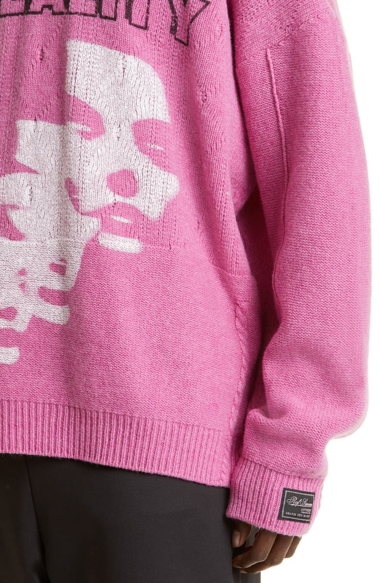 Raf Simons Oversize Altered Reality Mohair & Wool Blend Sweater, Alternate, color, 