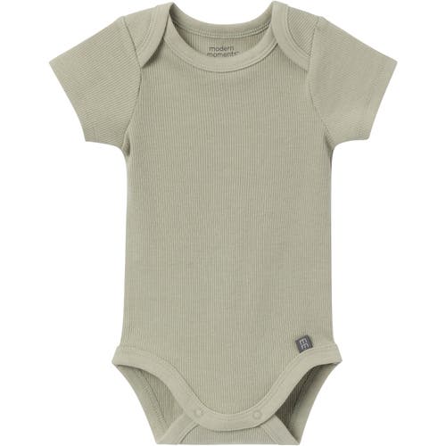 Modern Moments™ By Gerber Bodysuits & Shorts 4-pack Set In Ivory Mini Island/md Green