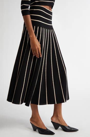 Zimmermann CRUSH STRIPE MIDI SKIRT | Nordstrom