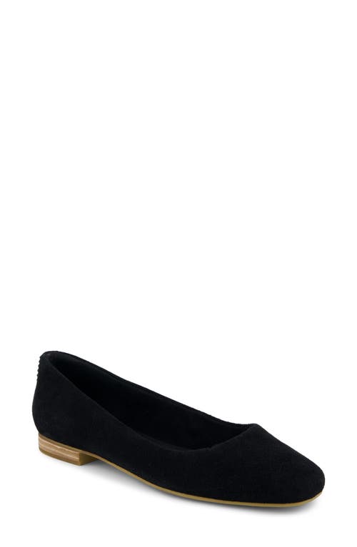 TOMS Briella Ballet Flat in Black Suede 