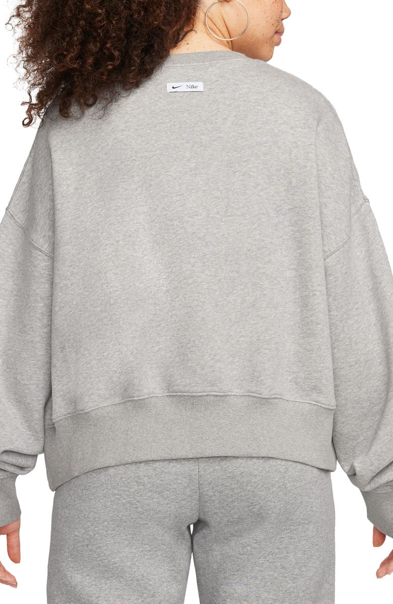 Nike Phoenix Fleece Varsity Oversize Crewneck Sweatshirt, Alternate, color,