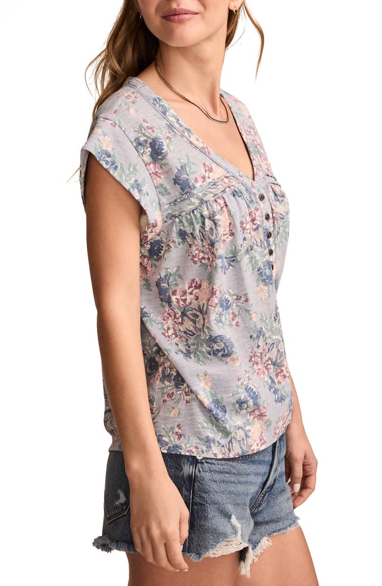 Lucky Brand Floral Cotton Top, Alternate, color, 