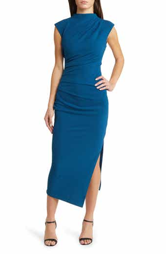 Dress the Population Nadia Long Sleeve Scoop Back Midi Dress Dress the Population Nadia Long Sleeve Scoop Back Midi Dress