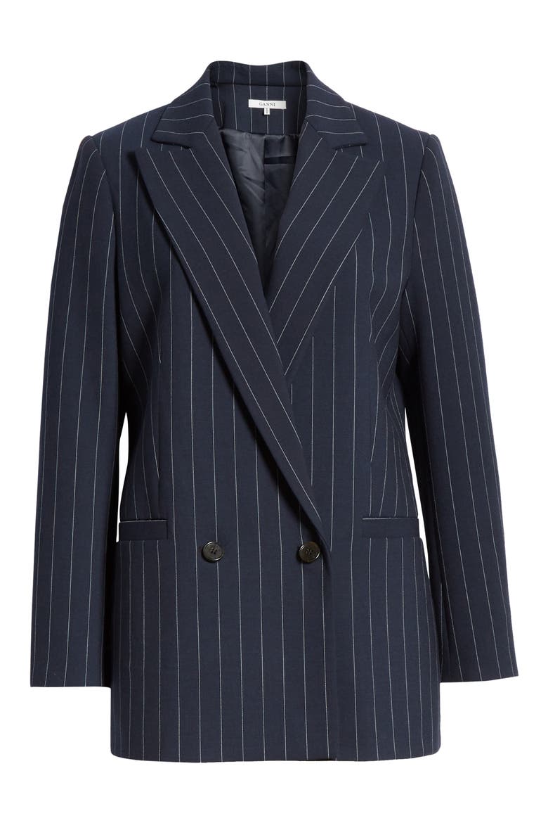 Stripe Suiting Blazer, Alternate, color, TOTAL ECLIPSE