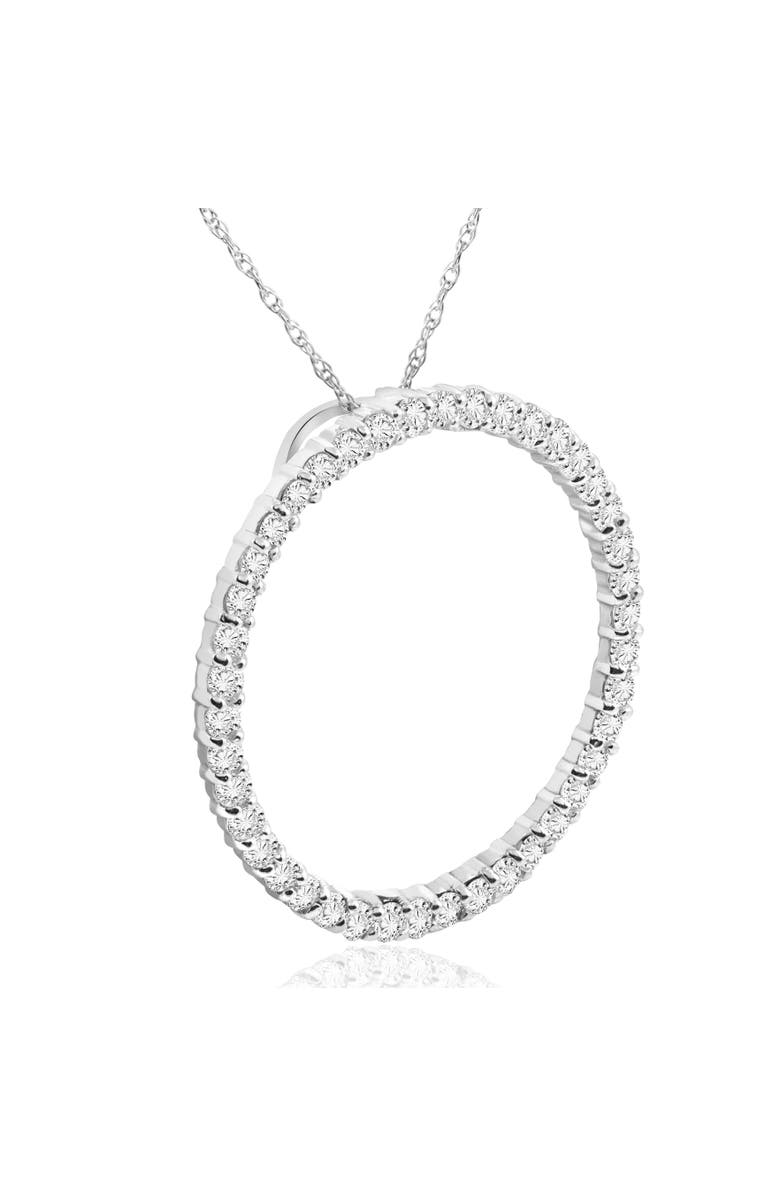 Bliss Diamond 3/4ct Circle Diamond Pendant 14K Gold Lab Grown, Alternate, color, 