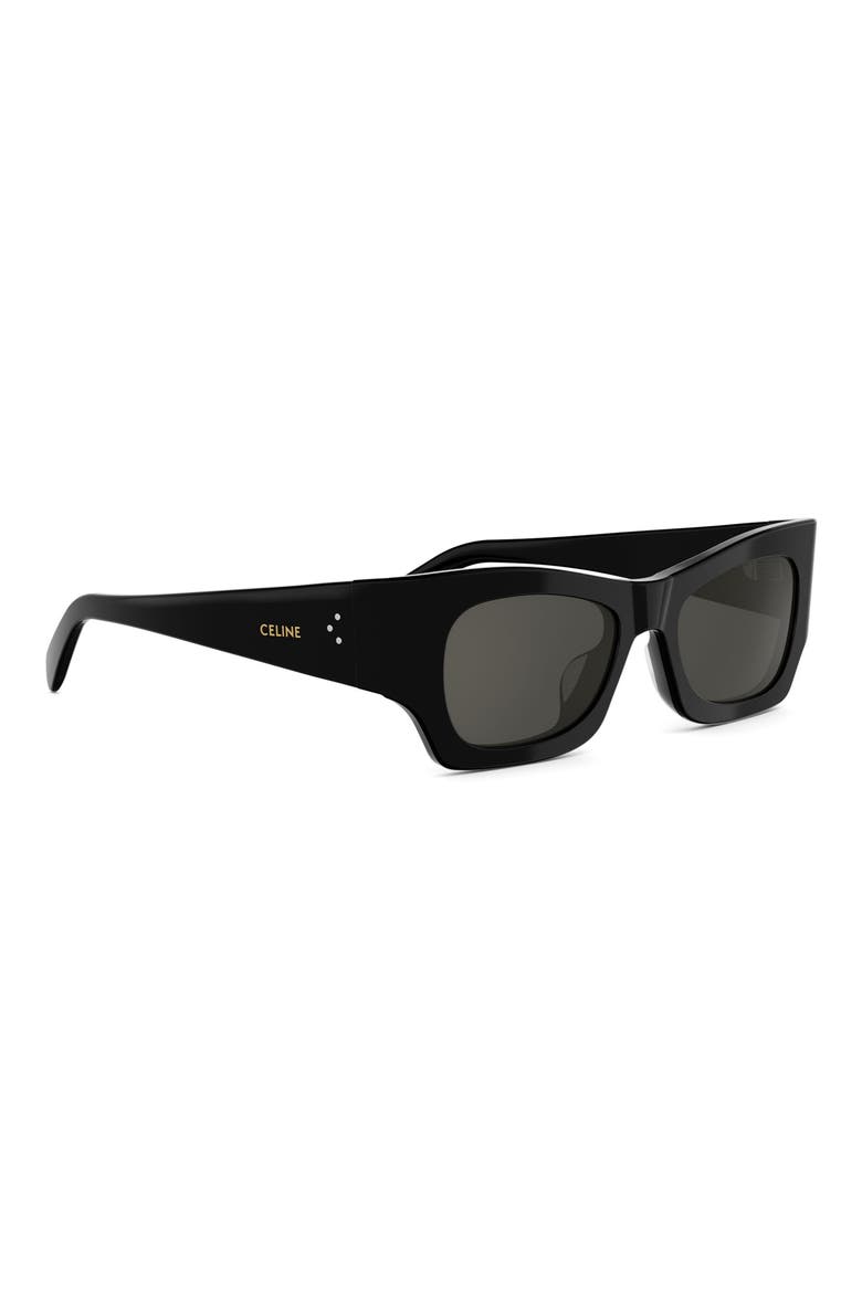 3 Dots 52mm Cat Eye Sunglasses, Alternate, color, SHINY BLACK / SMOKE