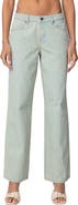 EDIKTED Lannah Textured Low Rise Wide Leg Jeans